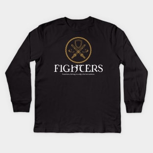 Fighters Fighter Dungeons Crawler and Dragons Slayer Kids Long Sleeve T-Shirt